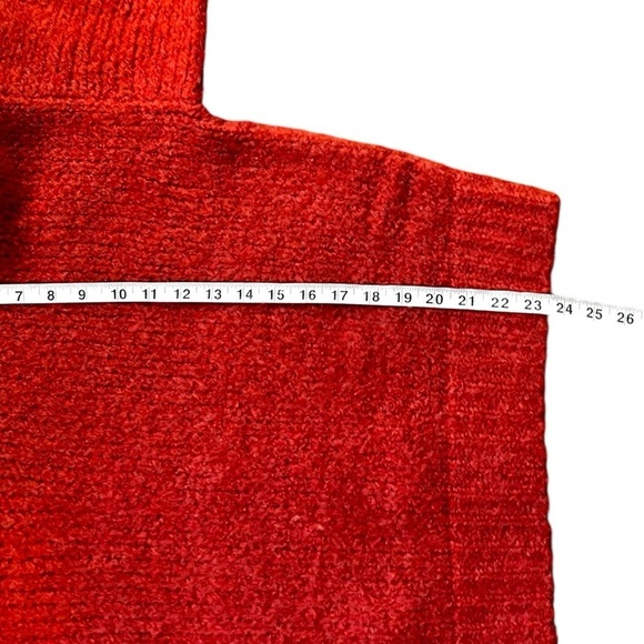Molly Bracken Women's Chunky Knit Oversized Red Sweater-Medium - Picture 9 of 10